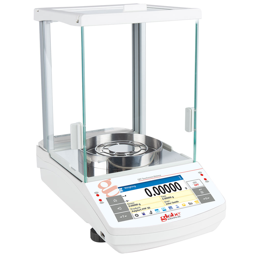 Globe Scientific Balance, Semi-Micro, Touchscreen, 120g x 0.01mg, Internal Calibration, 100-240V, 50-60Hz laboratory scale;analytical balance;weighing balance;lab scale;analytical scales;laboratory balance;scales lab;calibrated weighing scales